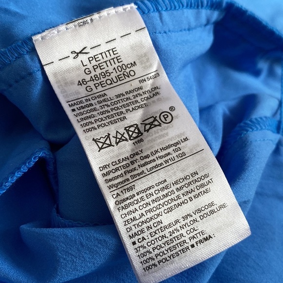 Banana Republic Short Mini Collared Lace Blue Dress with Pockets size L Petite - Picture 8 of 8